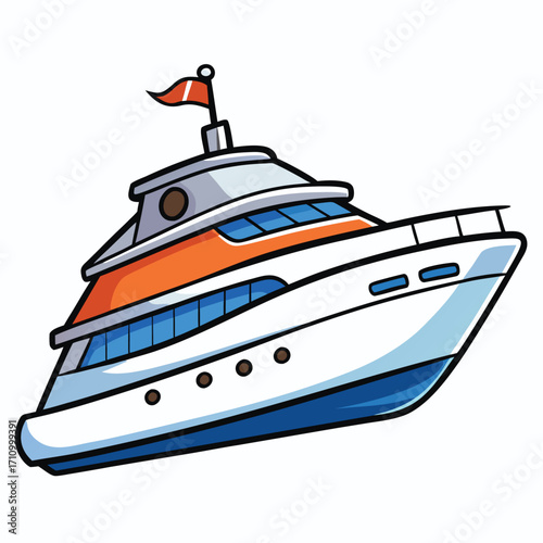 Cargo ship vector illustration – large transport vessel, maritime shipping design