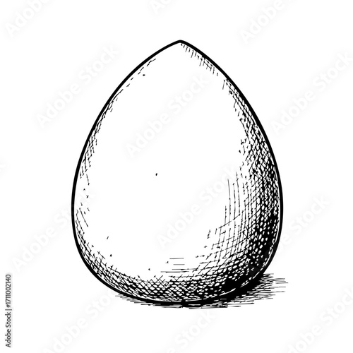 Vintage sketch of a beauty blender sponge in an egg shape  