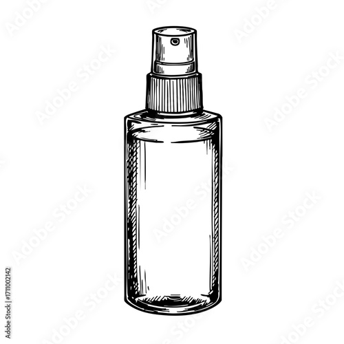 Vintage sketch of a bottle of facial toner  
