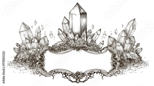 Mystical Arcane Portal and Crystal Frame Engraving