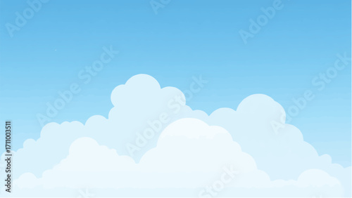 Clouds under a bright blue sky. Clouds and blue sky. Illustration of blue clear sky.