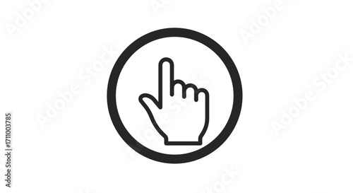 Hand gesture pointing upwards in simple vector style  