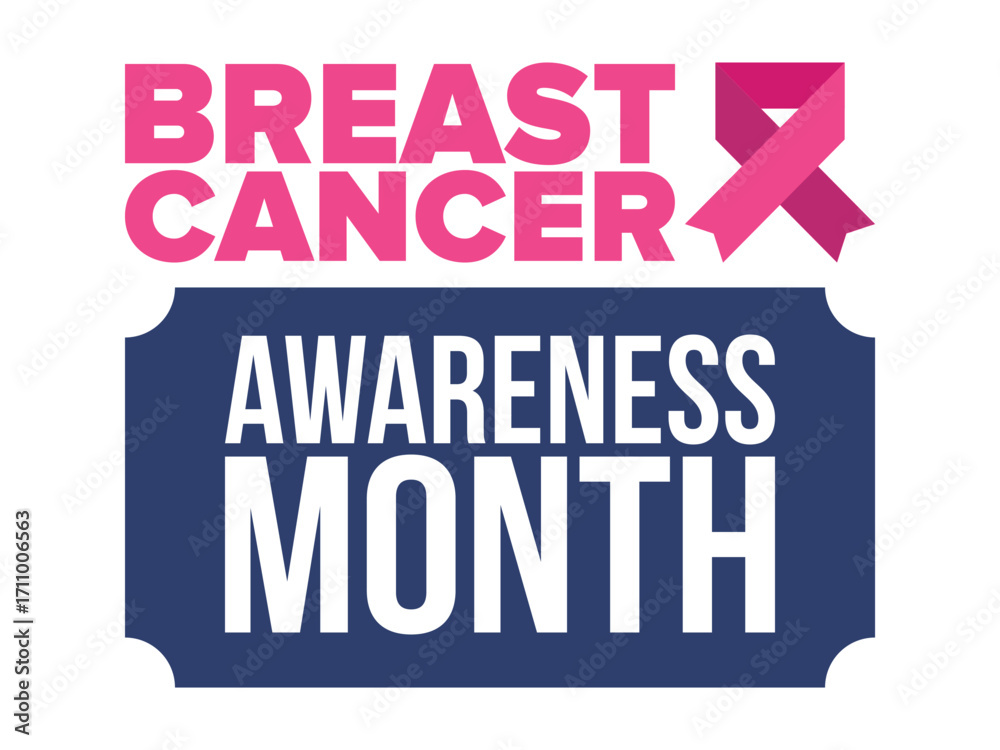 Fototapeta premium Breast Cancer Awareness Month. Pink october. Pink ribbon. Woman healthcare. Celebrate annual. Medic concept. Girl solidarity. Cancer prevention. Female disease. Poster, banner and background. Vector
