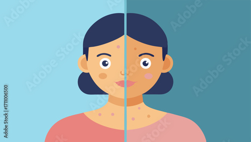 Cell Regeneration A sidebyside depiction of damaged skin before and after exosome treatment highlighting visible improvement in texture and smoothness.