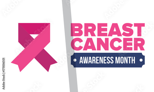 Breast Cancer Awareness Month. Pink october. Pink ribbon. Woman healthcare. Celebrate annual. Medic concept. Girl solidarity. Cancer prevention. Female disease. Poster, banner and background. Vector