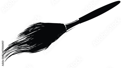 Professional Paintbrush Silhouette Logo Icon for Design Projects