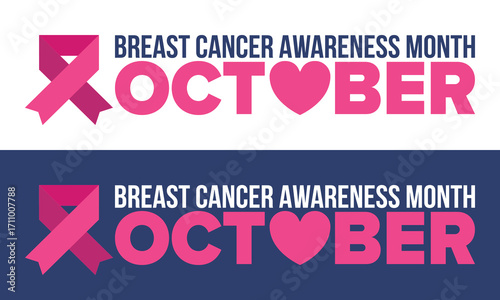Breast Cancer Awareness Month. Pink october. Pink ribbon. Woman healthcare. Celebrate annual. Medic concept. Girl solidarity. Cancer prevention. Female disease. Poster, banner and background. Vector