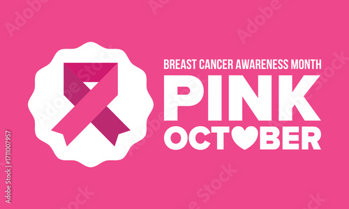 Breast Cancer Awareness Month. Pink october. Pink ribbon. Woman healthcare. Celebrate annual. Medic concept. Girl solidarity. Cancer prevention. Female disease. Poster, banner and background. Vector