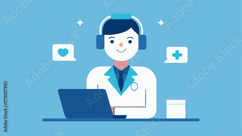 Doctors Assistant A virtual assistant avatar beside the doctor helping manage the data and information being displayed enhancing the consultation efficiency.