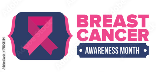 Breast Cancer Awareness Month. Pink october. Pink ribbon. Woman healthcare. Celebrate annual. Medic concept. Girl solidarity. Cancer prevention. Female disease. Poster, banner and background. Vector