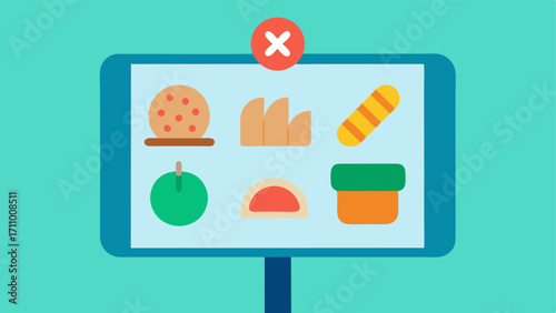 Food Swaps An illustration showing a colorful food swap board where unhealthy foods are crossed out and healthier alternatives like whole grain bread instead of white bread are
