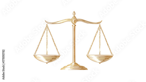 Flat Libra Scales Isolated on White Background for Professional Use