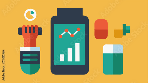 Fitness Tracker A wrist fitness tracker displaying stats alongside a of supplements illustrating the synergy between monitoring health and supplementation.