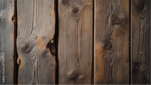 Wood planks texture. Wood background. Wood texture. Old brown aged wood background. Texture of old boards, wall paneling.	