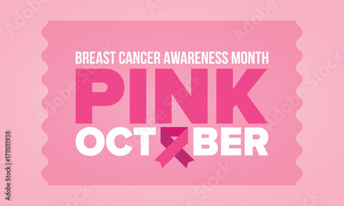 Breast Cancer Awareness Month. Pink october. Pink ribbon. Woman healthcare. Celebrate annual. Medic concept. Girl solidarity. Cancer prevention. Female disease. Poster, banner and background. Vector