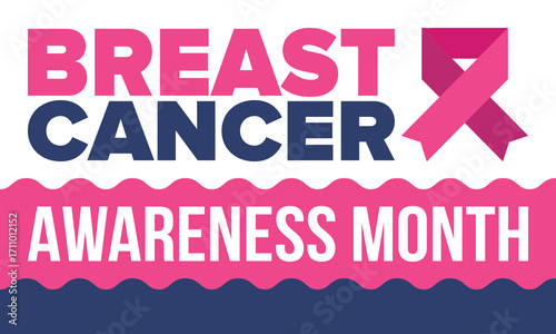 Breast Cancer Awareness Month. Pink october. Pink ribbon. Woman healthcare. Celebrate annual. Medic concept. Girl solidarity. Cancer prevention. Female disease. Poster, banner and background. Vector