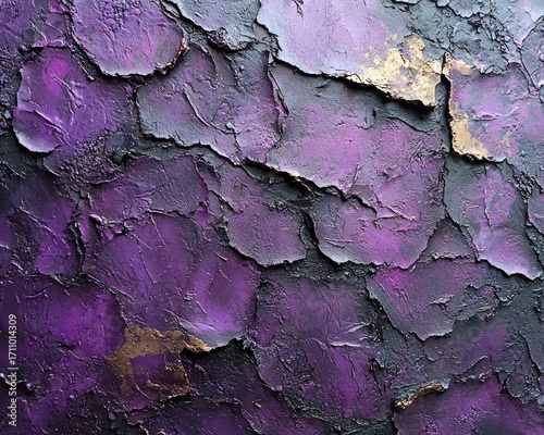 Textured purple and gray surface with gold flecks