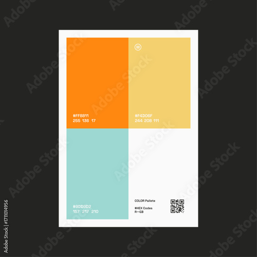 Aqua Orange Color Pallette Poster Design