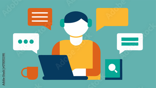 Assistive Technology Usage An individual using adaptive devices like a speechtotext tool showcasing how technology aids people with disabilities in a media context.