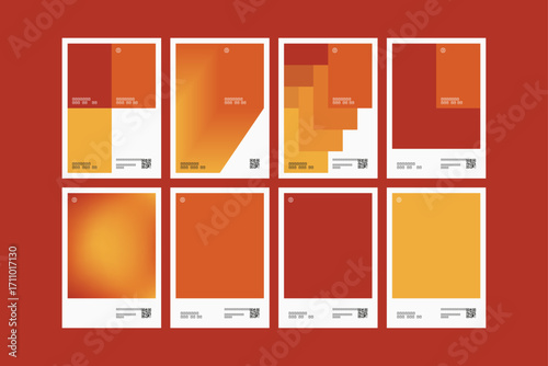 Set of Multiple Firebrick Orange Color Pallette Poster Design