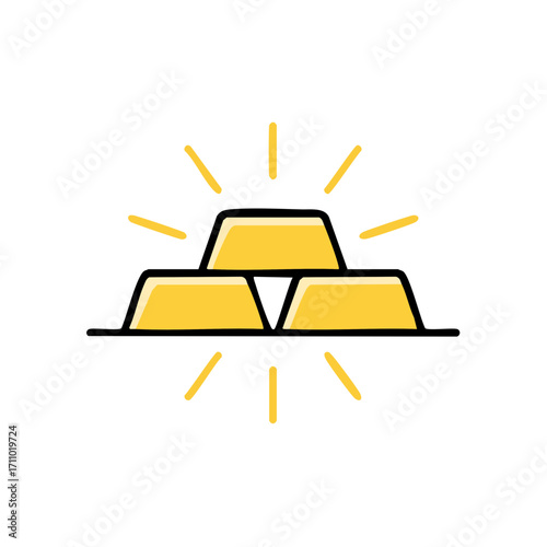 A stack of gold bars radiating wealth and prosperity, symbolic of finance and wealth
