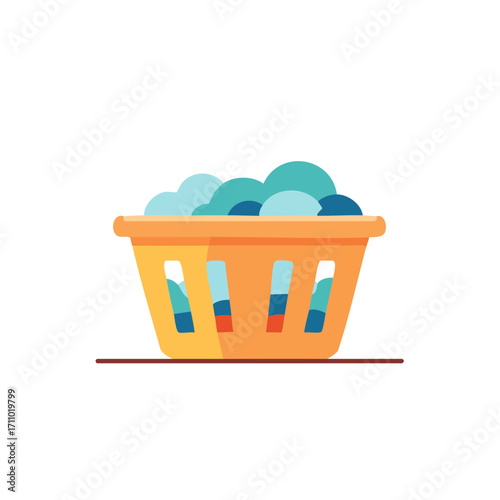 A laundry basket overflowing with clothes, capturing the essence of everyday chores and home management