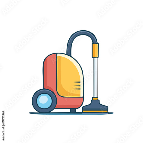 A colorful illustration of a vacuum cleaner, perfect for cleaning and home maintenance