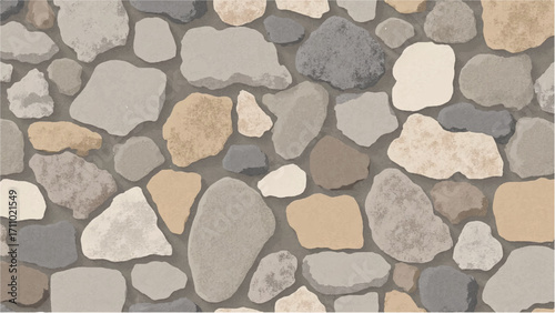 Stone wall background. Stone wall pattern for home exterior design texture backdrop. Vector illustration.	