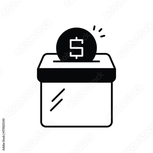 Charity Box Black Glyph Vector Icon