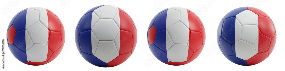 Fototapeta premium France Flag Soccer Ball On Isolated Transparent Background