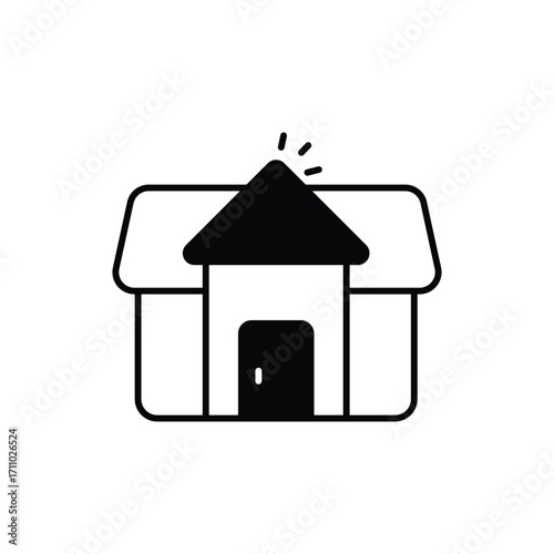 Shelter Black Glyph Vector Icon