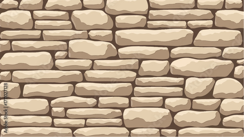 Stone wall background. Stone wall pattern for home exterior design texture backdrop. Vector illustration.	