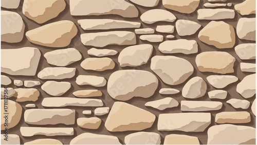 Stone wall background. Stone wall pattern for home exterior design texture backdrop. Vector illustration.	