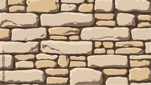 Stone wall background. Stone wall pattern for home exterior design texture backdrop. Vector illustration.	