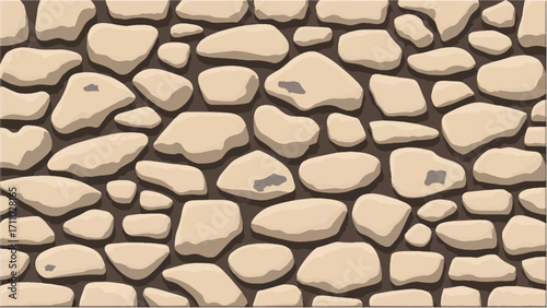 Stone wall background. Stone wall pattern for home exterior design texture backdrop. Vector illustration.	