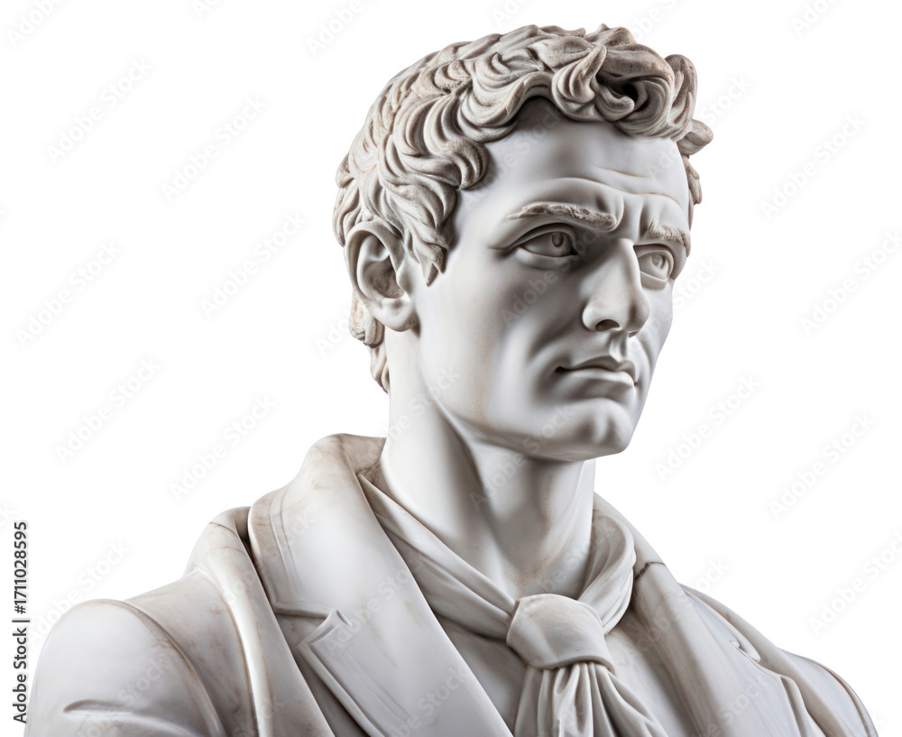 Obraz premium PNG Greek sculpture in business suit statue person adult.