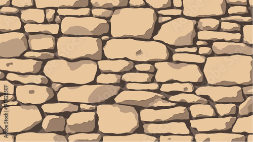 Stone wall background. Stone wall pattern for home exterior design texture backdrop. Vector illustration.	