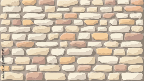 Stone wall background. Stone wall pattern for home exterior design texture backdrop. Vector illustration.	