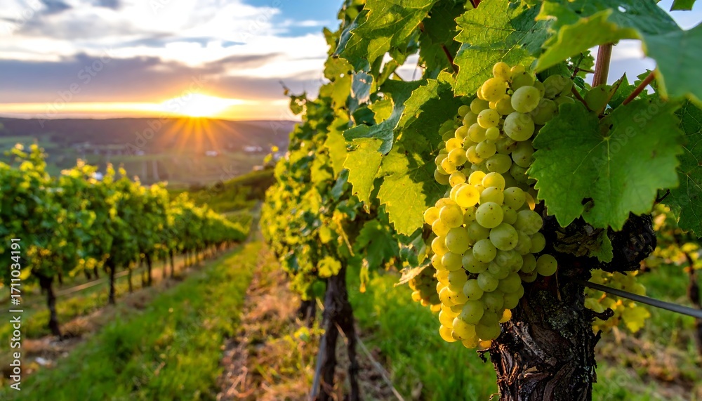 Fototapeta premium Vineyard at sunset (4)
