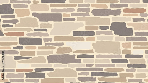 Stone wall background. Stone wall pattern for home exterior design texture backdrop. Vector illustration.	