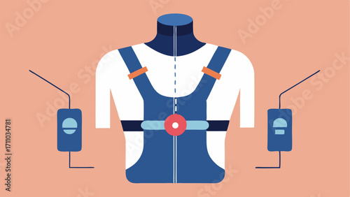 Adaptive Design Details A closeup illustration of clothing details such as magnetic closures and adjustable ss demonstrating functional yet fashionable adaptive wear.