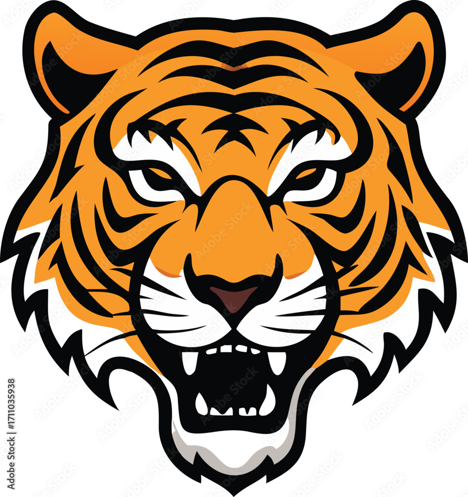 Fototapeta premium Tiger face vector