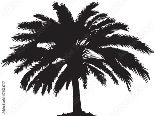 Beautiful palm tree silhouette artwork for tropical illustration