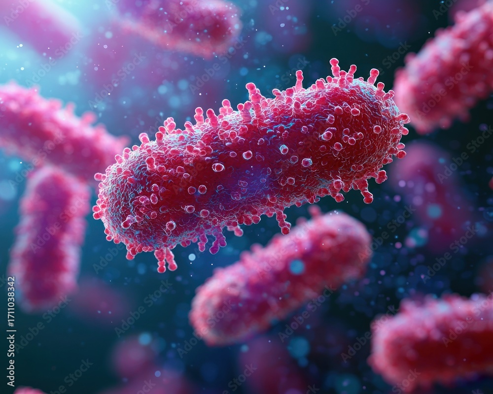 Naklejka premium Microscopic view of bacteria