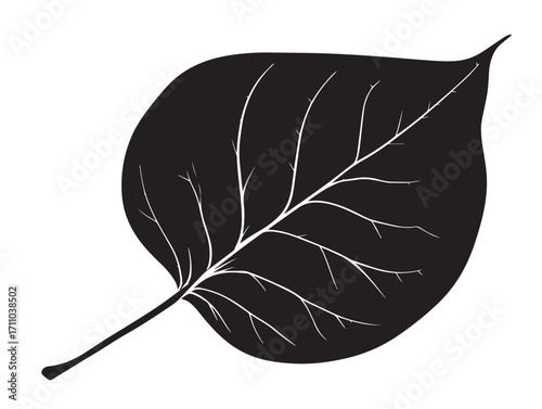 Exotic pear leaf silhouette decorative tropical foliage artwork