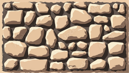 Stone wall background. Stone wall pattern for home exterior design texture backdrop. Vector illustration.	