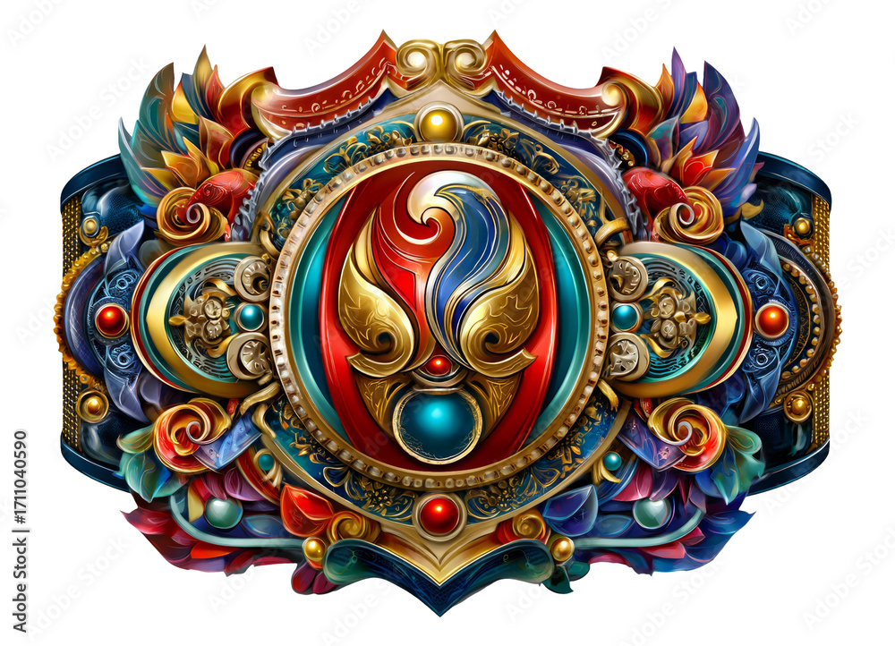 Fototapeta premium Intricate Decorative Element with Vibrant Colors and Exquisite Art Style