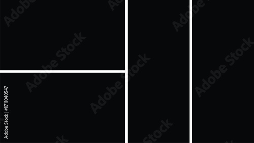 4-photo collage vector template. Empty frames, moodboard layout, photo album, and creative portfolio mockup.