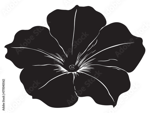 Decorative petunia flower silhouette with natural floral charm