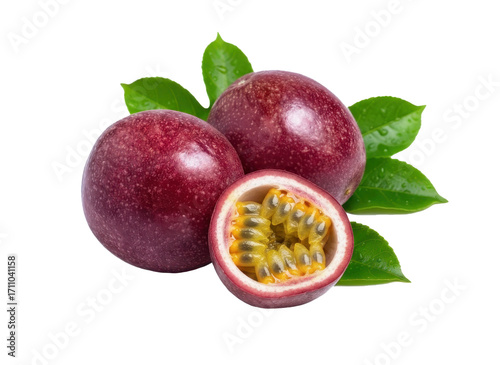 a passion fruit isolated on transparent background with alpha channel